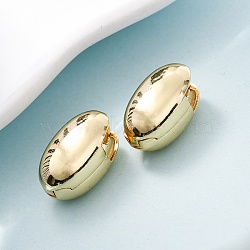 Oval Brass Hoop Earrings, Long-Lasting Plated, Rack Plating, Lead Free & Cadmium Free, Real 18K Gold Plated, 19.5x12x11.5mm(EJEW-H178-15G)