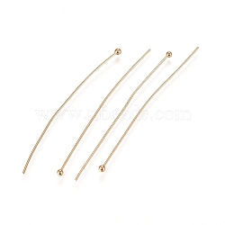 304 Stainless Steel Ball Head Pins, for DIY Beading Charm Making, Golden, 50x0.6mm, 23 Gauge, Head: 1.8mm(X-STAS-L238-007A-G)