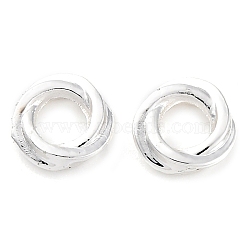 Brass Spacer Baeds, Long-Lasting Plated, Twist Ring, Silver, 6x2mm, Hole: 3.7mm(KK-Z089-05S-01)