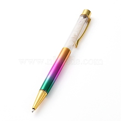 Ballpoint Pens, with Natural Jade Chip Beads, 14.1x1.3x0.95cm(AJEW-PE0001-01)