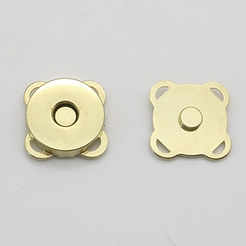 Alloy Magnetic Buttons Snap Magnet Fastener, Flower, for Cloth & Purse Makings, Golden, 18mm 2pcs/set