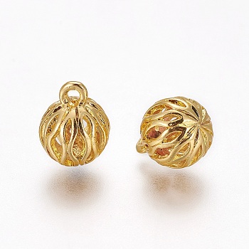 Alloy Charms, Round, Golden, 13x10mm, Hole: 2mm