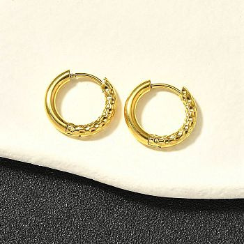 304 Stainless Steel Hoop Earrings for Women, Ion Plating(IP), Ring, Real 14K Gold Plated, 19.5x2.5mm