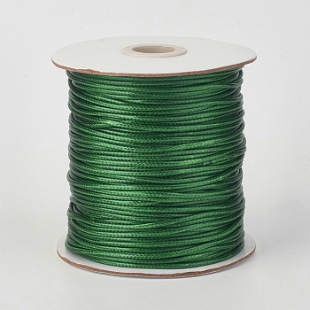 Eco-Friendly Korean Waxed Polyester Cord, Dark Green, 1.5mm, about 169.51~174.98 Yards(155~160m)/Roll