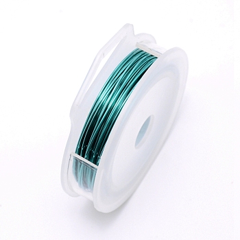 Round Copper Craft Wire, Dark Turquoise, 20 Gauge, 0.8mm, about 10m/roll