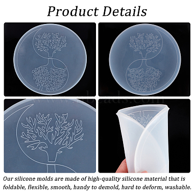 DIY Laser Effect Tai Ji & Tree of Life Pattern Display Decoration Silicone Molds(SIL-WH0014-34B)-4