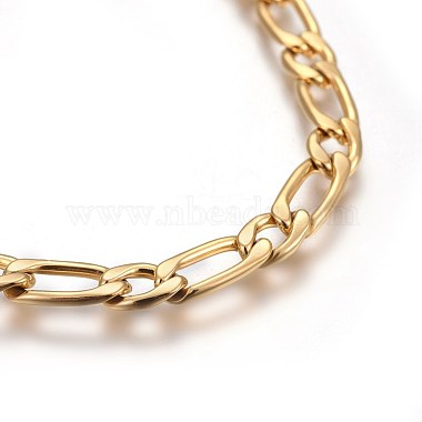 Placage ionique (ip) 304 bracelets en chaîne figaro en acier inoxydable(BJEW-L637-04A-G)-2