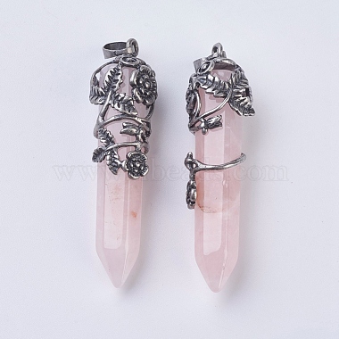 Naturelle quartz rose a pendentifs(G-F529-B07)-2
