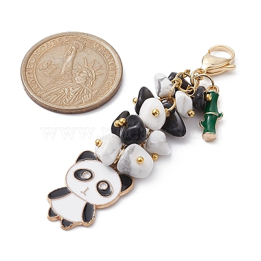 подвесные украшения из эмали из сплава панды(HJEW-JM01275-04)-2