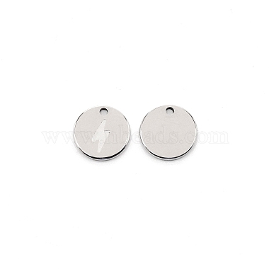 Stainless Steel Color Flat Round 304 Stainless Steel Charms