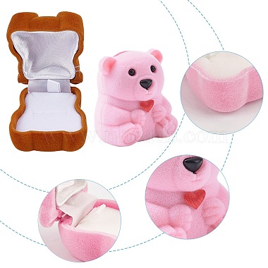 2Pcs 2 Colors Bear-Shaped Plastic Flocking Boxes(CON-GF0001-09)-3