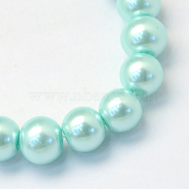 Baking Painted Pearlized Glass Pearl Round Beads Strands(X-HY-Q003-10mm-45)-2