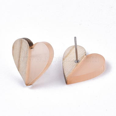 Boucles d'oreilles en résine et bois transparentes(EJEW-N017-002A-D07)-3