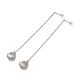 304 Stainless Steel Long Chain with Shell Dangle Stud Earrings for Women(EJEW-A068-02P)-1