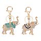 WADORN 2Pcs 2 Colors Cute Elephant Enamel Rhinestones Pendant Keychain(KEYC-WR0001-39)-1