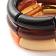 Acrylic & CCB Plastic Curved Tube Beads Stretch Bracelets Set for Women(X-BJEW-JB07318)-7