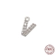 Breloques en argent sterling plaqué rhodium plaqué platine véritable 925 micro pavé de zircone cubique transparente(STER-P054-10P-V)-1