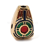 304 Stainless Steel Enamel Beads, Vase Shape, 3 Hole Guru Beads, Golden, Colorful, 18x12x11mm, Hole: 2.5mm(SA-CBA641C-01F)