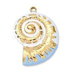 304 Stainless Steel Pendants, with Enamel, Ocean Themes, Real 18K Gold Plated, Ion Plating(IP), Cadmium Free & Nickel Free & Lead Free, Conch, 31x22.5x4mm, Hole: 2.2mm(X-STAS-Z168-01G-14)