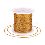 2 Rolls Round PET Metallic Thread, Gold, 0.8mm, about 27.34 Yards(25m)/roll(MCOR-TADJ0001-01D-01)