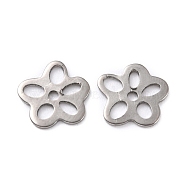 Tarnish Resistant 201 Stainless Steel Charms, Flower, Stainless Steel Color, 10.5x10.5x0.9mm, Hole: 1.4mm(STAS-K217-13)