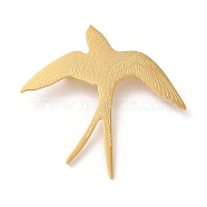 201 Stainless Steel Brooch for Backpack Clothes, Swallow, Bird, 49x49.5x1.3mm(STAS-Z050-01G)
