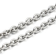 Iron Cable Chains, Unwelded, Oval, Platinum, 6.5x5.5x1.5mm(X-CH-Y1729-P)