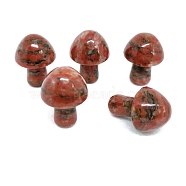 Natural Sesame Jasper Healing Mushroom Figurines, Reiki Energy Stone Display Decorations, 20mm(PW-WG12900-41)