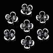 4-Petal Transparent Acrylic Bead Caps, Flower, Clear, 12x12x4.5mm, Hole: 1.5mm.(FACR-T001-09A)