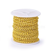 Handmade Enamel Beaded Chains, Soldered, with Brass Chains, Real 18K Gold Plated, Long-Lasting Plated, with Spool, Gold, 4~5x2x2~3mm, about 32.8 Feet(10m)/roll(CHC-P007-F06)