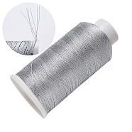 Nylon Metallic Thread, Embroidery Thread, 6-Ply, Silver, 0.4mm, about 699.91 yards(640m)/roll(MCOR-T002-01B-02)