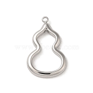 304 Stainless Steel Pendants, Gourd Charm, Stainless Steel Color, 22.5x14x2mm, Hole: 1.5mm(STAS-L022-324P)