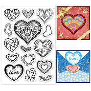 PVC Plastic Stamps, for DIY Scrapbooking, Photo Album Decorative, Cards Making, Stamp Sheets, Heart Pattern, 16x11x0.3cm(DIY-WH0167-57-0203)