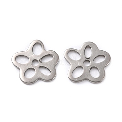 201 Stainless Steel Charms, Flower, Stainless Steel Color, 10.5x10.5x0.9mm, Hole: 1.4mm(STAS-K217-13)
