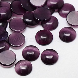 Cat Eye Cabochons, Half Round, Purple, 25x4.5mm(X-CE-J002-25mm-16)