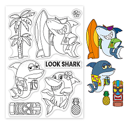 PVC Plastic Stamps, for DIY Scrapbooking, Photo Album Decorative, Cards Making, Stamp Sheets, Shark Pattern, 16x11x0.3cm(DIY-WH0167-56-782)