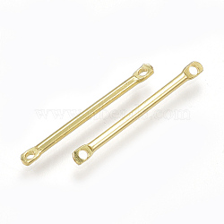 Brass Links connectors, Real 18K Gold Plated, 20x2x1.5mm, Hole: 1mm(KK-S348-193)