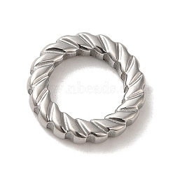 304 Stainless Steel Linking Rings, Twisted Ring, Stainless Steel Color, 14.5x2.5mm, Inner Diameter: 9mm(STAS-L022-265P)