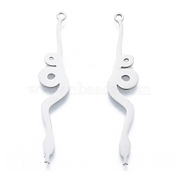 Non-Tarnish 201 Stainless Steel Pendants, Snake Charm, Stainless Steel Color, 45x9x1mm, Hole: 1.6mm(STAS-N090-LA941-1)