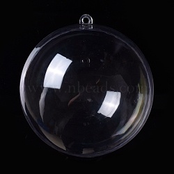 Openable Transparent Plastic Pendants, Fillable Plastic Bauble Christmas Ornament, Round, Clear, 21.7x20cm, Hole: 10mm, Inner Size: 19.6cm(CON-K007-06B)