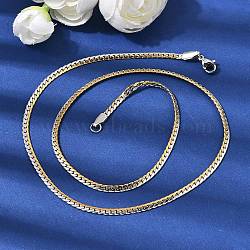 3MM Two Tone Unisex 304 Stainless Steel Panzer Chain Necklaces, Golden & Stainless Steel Color, 19.80 inch(50.3cm)(NJEW-A067-03GP)