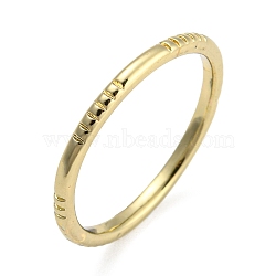 Rack Plating Brass Rings, Long-Lasting Plated, Textured Stackable Thin Ring for Women, Golden, US Size 8 1/4(18.3mm), 1.8mm(KK-K272-03G)