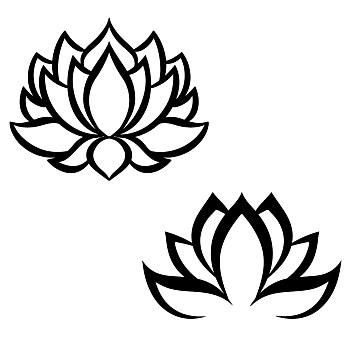 PVC Wall Stickers, for Home Living Room Bedroom Wall Decoration, Lotus Pattern, 400x300mm