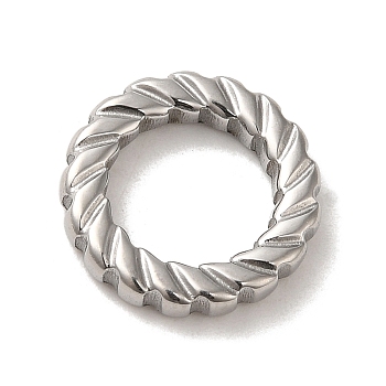 304 Stainless Steel Linking Rings, Twisted Ring, Stainless Steel Color, 14.5x2.5mm, Inner Diameter: 9mm