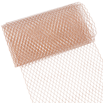 Nylon Net Mesh Fabric, Birdcage Bridal Veil Netting Fabric, Wedding Hat Veil Mesh Trimmings Fabric for Wedding Decoration, Sewing, Hat Decorating, Camel, 24~26.5x0.02cm