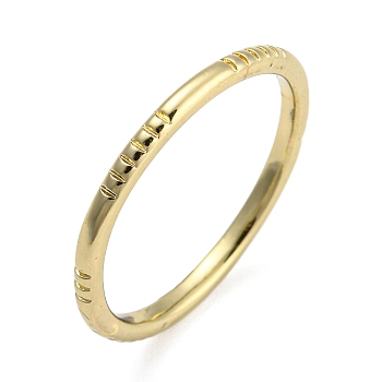 Rack Plating Brass Rings, Long-Lasting Plated, Textured Stackable Thin Ring for Women, Golden, US Size 8 1/4(18.3mm), 1.8mm