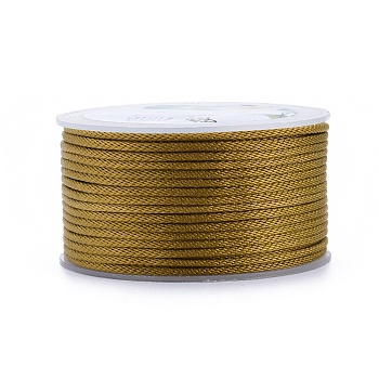 Polyester Braided Cords, for Jewelry Making Beading Crafting, Dark Goldenrod, 2mm, about 21.87 yards(20m)/roll