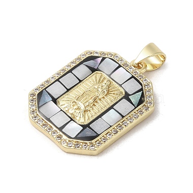 Brass Micro Pave Cubic Zirconia Pendants(KK-K385-026G)-3