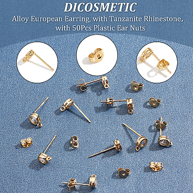 6 Pairs Rack Plating Brass Micro Pave Cubic Zirconia Stud Earring Findings(KK-DC0001-35)-4