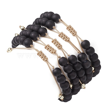5 pcs 5 ensemble de bracelets de perles tressées en perles rondes en verre de style(BJEW-JB10014)-3